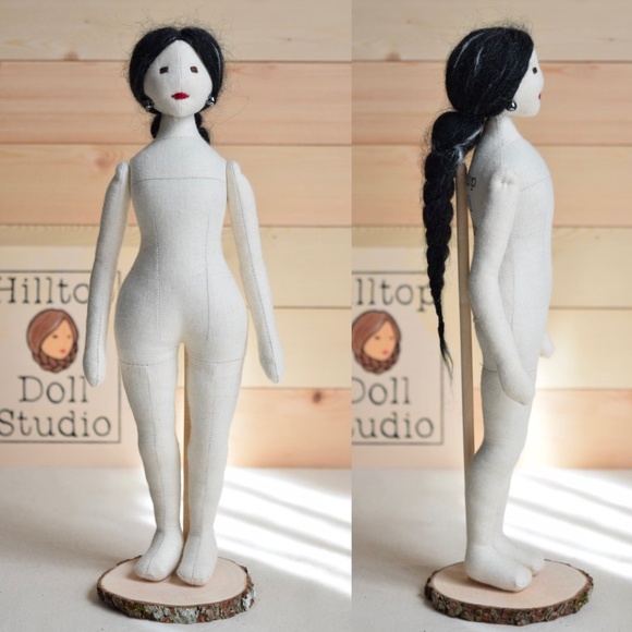 Fabric Doll "Willow" Handcrafted Textile Cloth Heirloom Primitive Doll - Picture 6 of 15